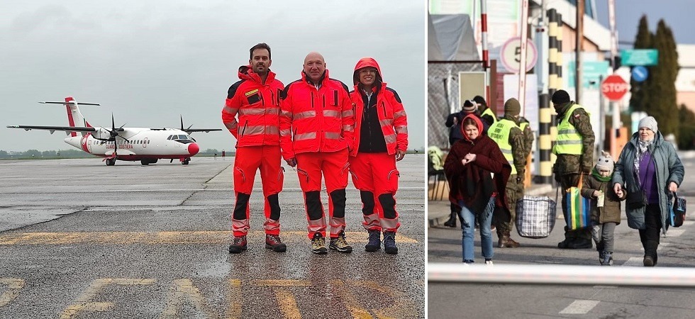 Foto a sinistra ufficio stampa Apss Polonia, una squadra di Trentino Emergenza per soccorrere i profughi ucraini