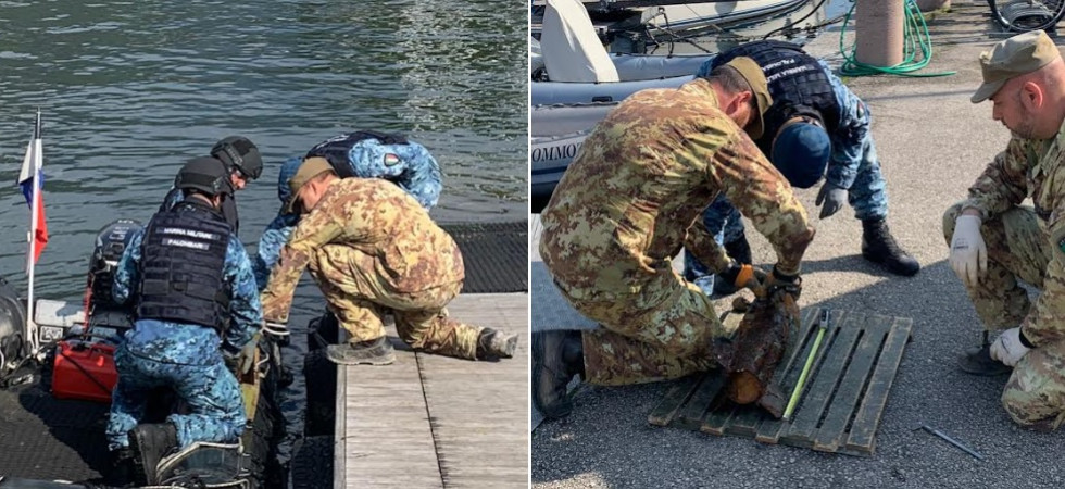 Bomba nelle acque del Garda, le operazioni delle forze armate per il disinnesco