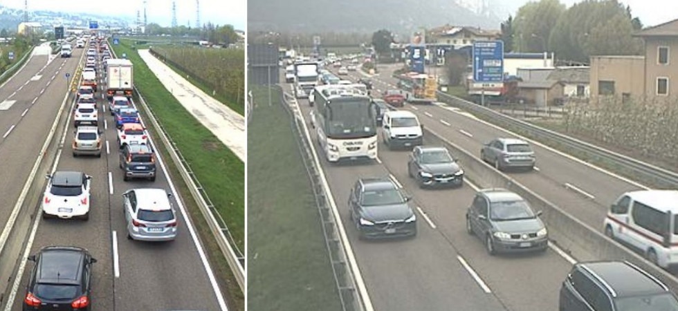 Incidente in tangenziale a Trento, code e rallentamenti