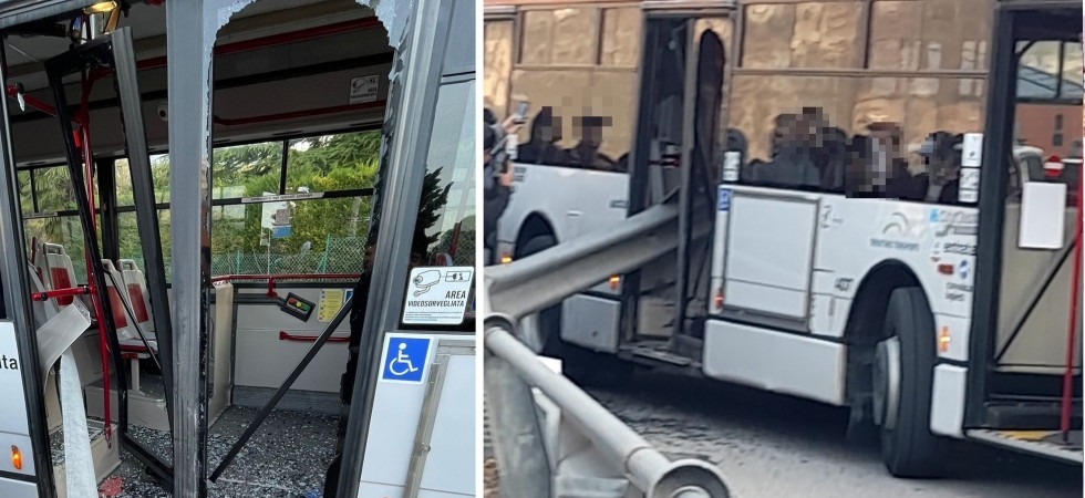 Trento, incidente a Villazzano: un autobus infilza un guard rail