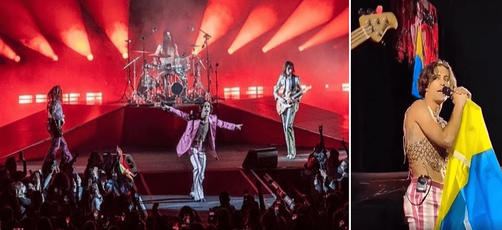 I Maneskin in concerto a Verona e sul palco sventola la bandiera ucraina: 12mila gli spettatori all'Arena