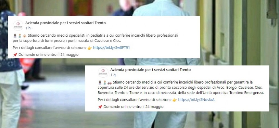 Sos medici in Trentino, mancano nei pronto soccorso e in pediatria