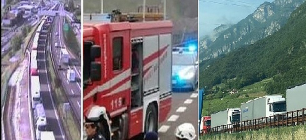 Violento schianto in A22, coinvolto un furgone e un mezzo pesante