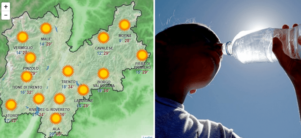 Temperature fino a 36 gradi in Trentino, l'allerta dell'Apss: “Attenzione per le persone a rischio”