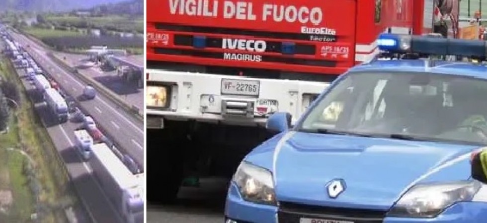 Tamponamento a catena in A22, coinvolte tre macchine e un furgone: ci sono 4 feriti