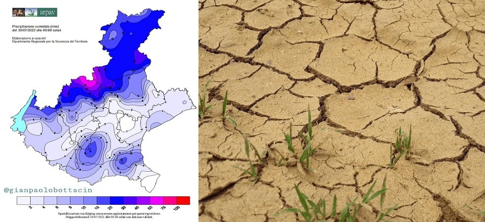 In montagna piove ma la pianura resta all'asciutto: “Giugno e luglio 2022 più caldi e secchi di quelli del 2003