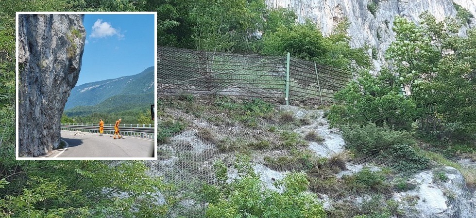 Rimosso il masso caduto sulla statale 421: il tratto è nuovamente percorribile