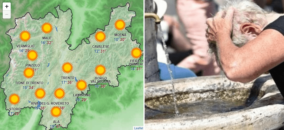 Ondata di caldo: temperature fino a 38 gradi in arrivo in Trentino