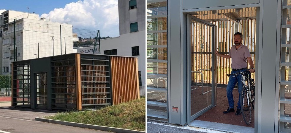 Sette nuovi ciclo box in legno e vetro con videosorveglianza: si accede solo con l'app