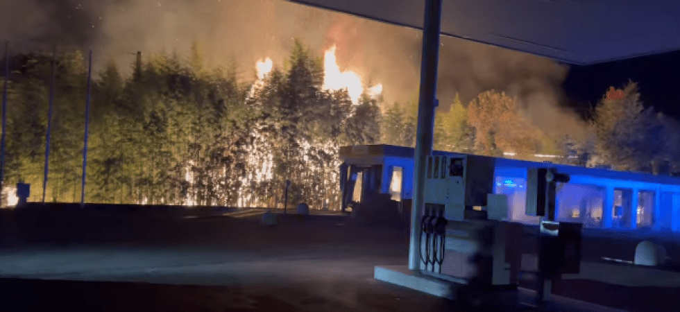 Fiamme altissime minacciano case e un distributore di benzina: paura nella notte a Salò