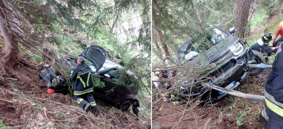 Precipitano con l'auto nella scarpata, il tremendo incidente a Vermiglio
