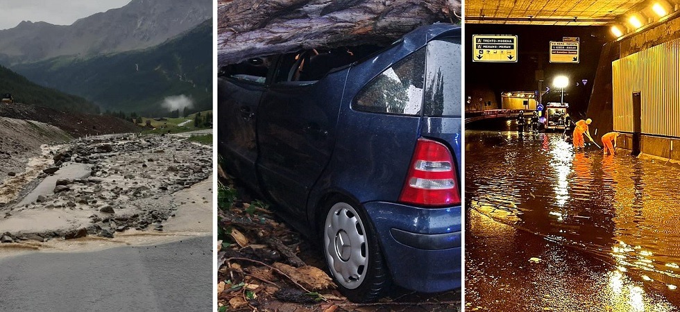 Auto schiacciate dagli alberi, strade spazzate via da colate di fango e sassi e allagamenti