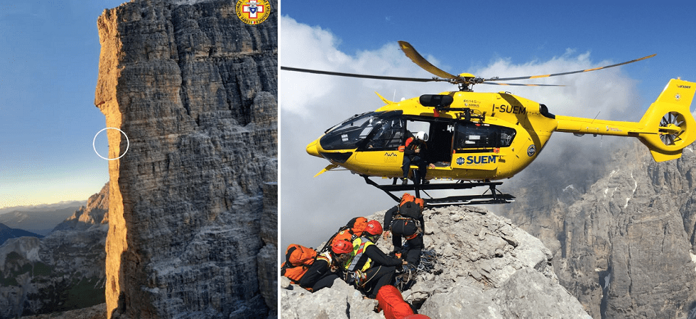 Resta bloccato, sospeso nel vuoto, su una delle Tre Cime: salvato un 65enne dopo un difficile intervento dal soccorso alpino