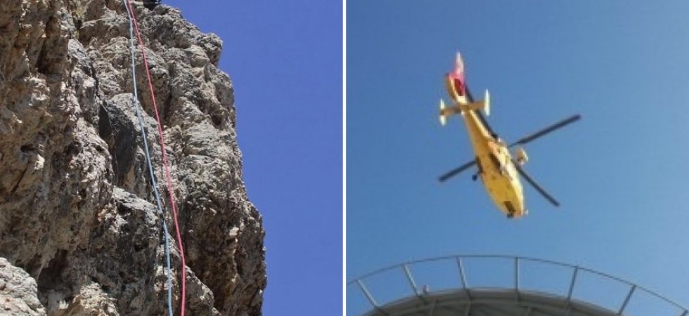 Colpita da una scarica di sassi mentre sta scalando, alpinista trasportata in elicottero all'ospedale di Trento