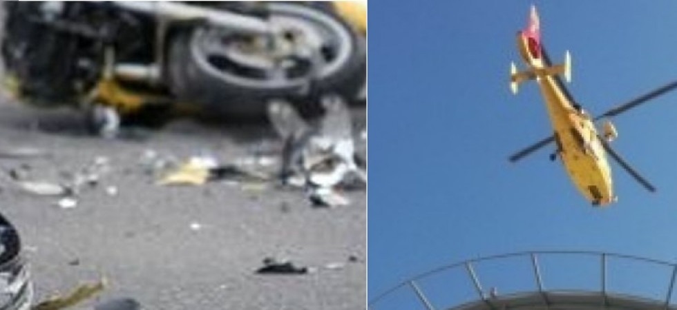 Paura lungo la strada del Menador, perde il controllo della moto e si schianta contro la roccia