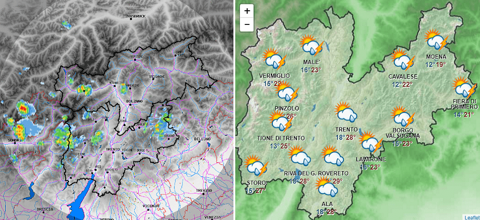 Meteo, venerdì tornano i temporali in Trentino (e scendono le temperature), ma il fine settimana sarà soleggiato