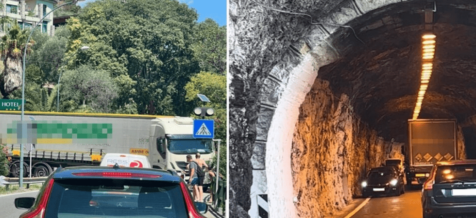 Grosso autoarticolato si incastra sulla Gardesana, fa inversione e costringe le auto a 'scansarsi' per passare nelle gallerie