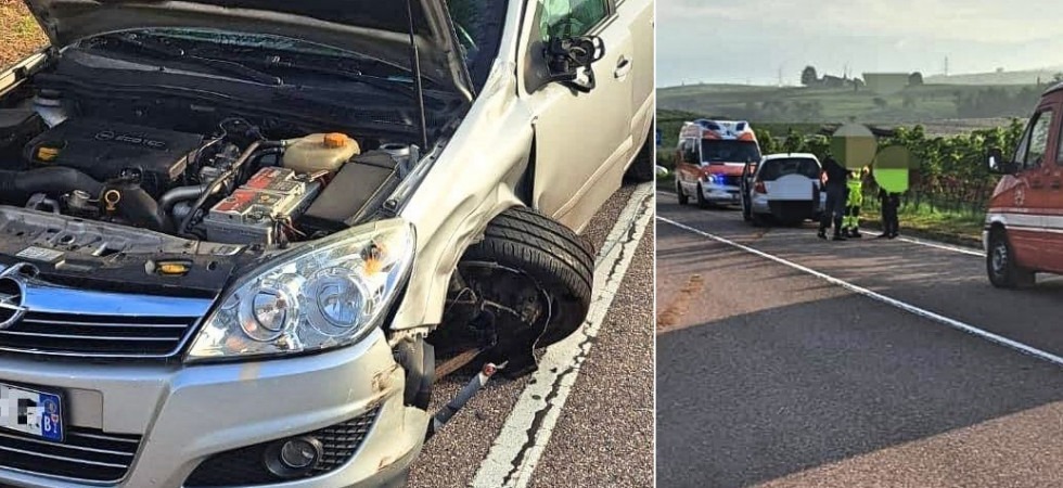 Violento schianto fra due macchine, i conducenti trasportati in ospedale