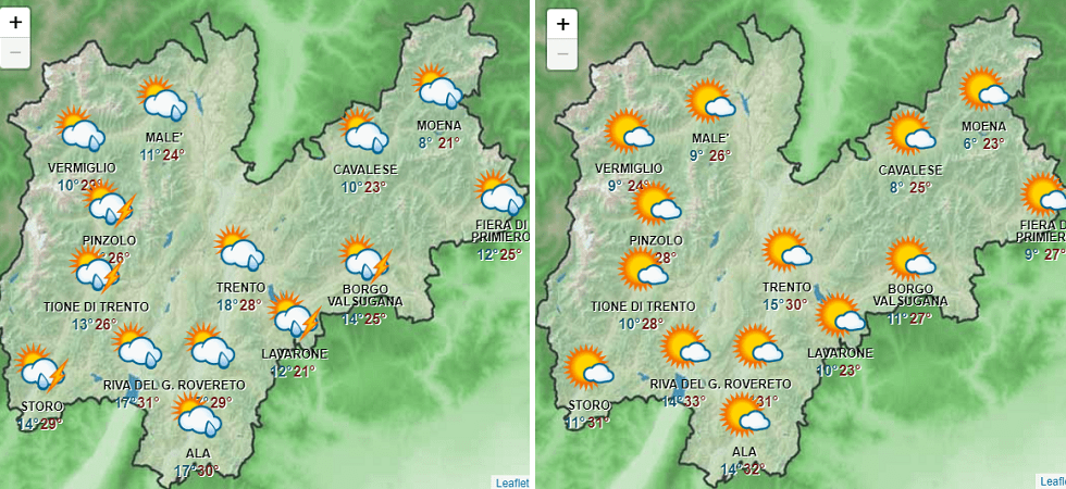 Meteo, si avvicina il weekend e torna l'instabilità in Trentino