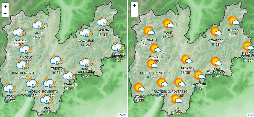 Meteo, dopo l'ondata di maltempo torna il sole in Trentino, con temperature fino a 35 gradi (ma da venerdì potrebbero