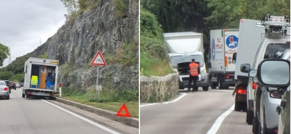 Gardesana, code e rallentamenti: in panne due furgoni e un mezzo pesante a poca distanza l'uno dall'altro