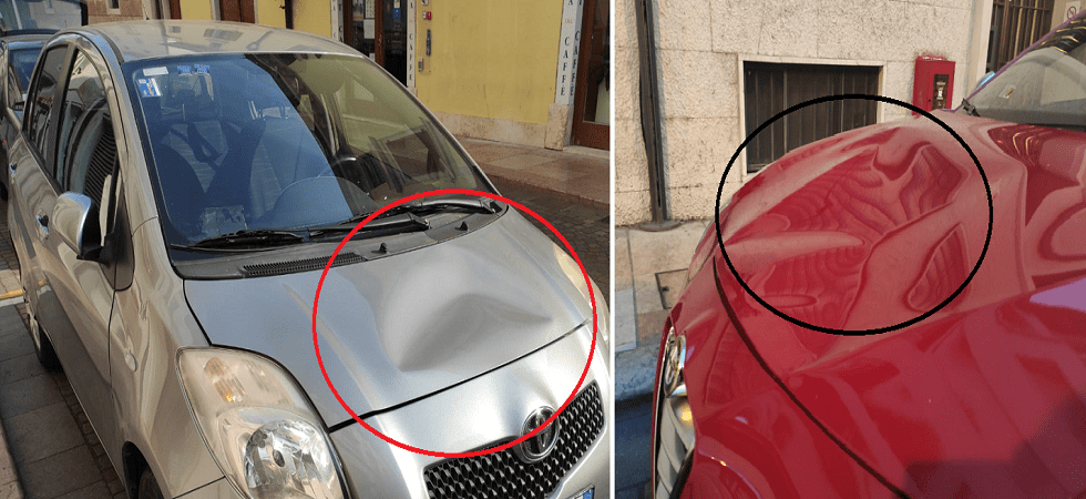 Notte di bagordi a Trento, qualcuno salta sulle auto parcheggiate e le ammacca: danni per i residenti