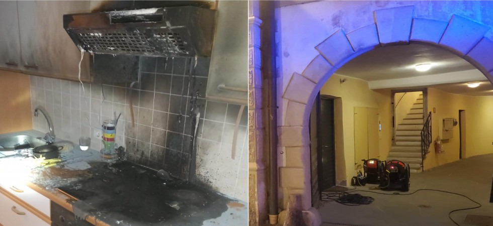 Fiamme in cucina, una persona soccorsa dal personale sanitario