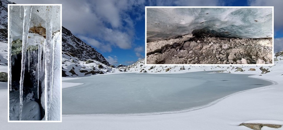 Foto di Davide Colombarolli (Servizio glaciologico lombardo) “La perdita di spessore un dato fuori scala, aperti crepacci enormi come non mai”
