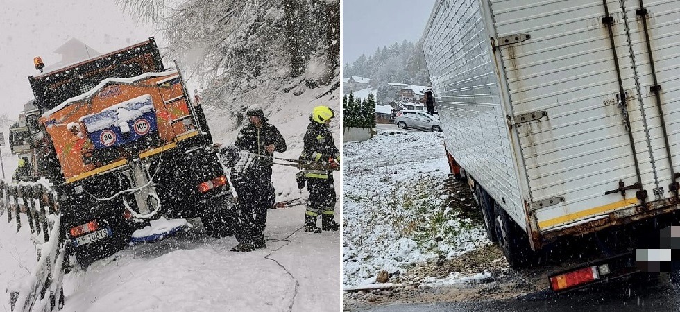 Arriva la prima neve, dallo spargisale al camion, diversi gli interventi dei vigili del fuoco (LE FOTO)