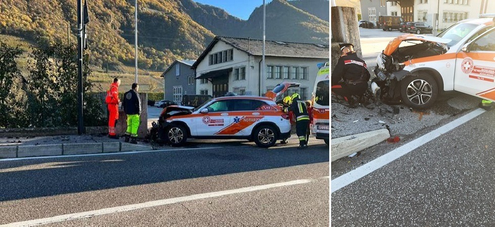 Automedica coinvolta in un incidente: gravi i danni al veicolo
