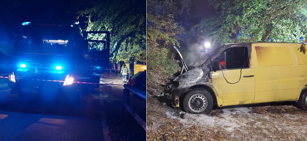 Incendio a Trento, in fiamme un furgone: danneggiata anche un'auto