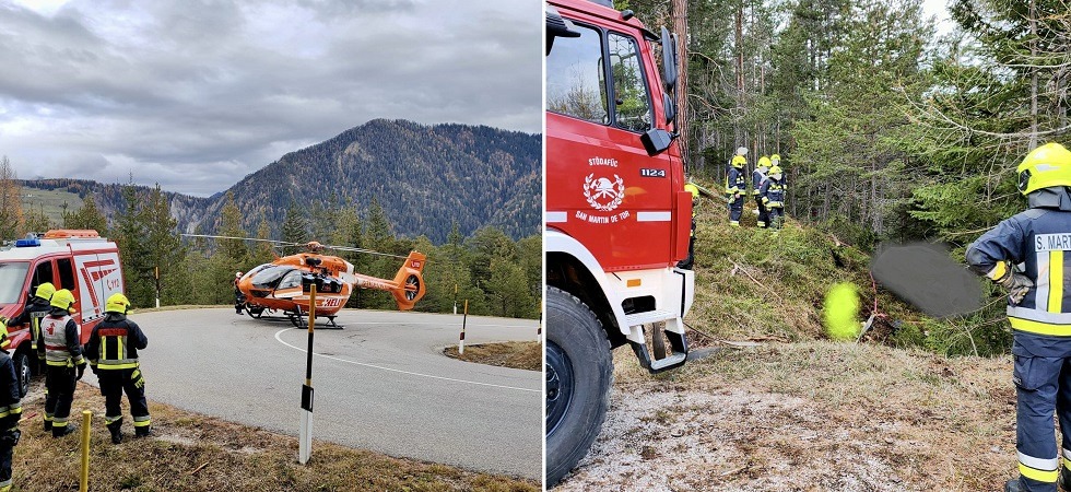 Perde il controllo dell'auto, esce di strada e precipita in un dirupo