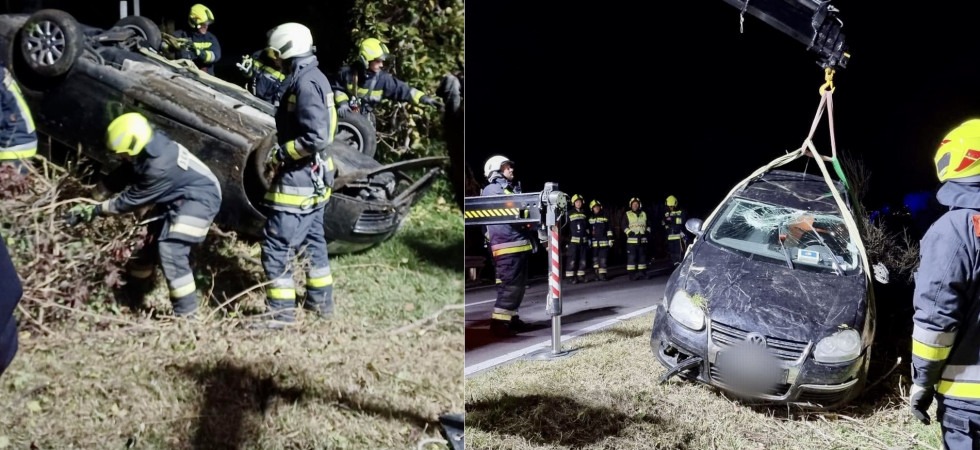 Violento schianto, perde il controllo dell'auto, esce di strada e si ribalta