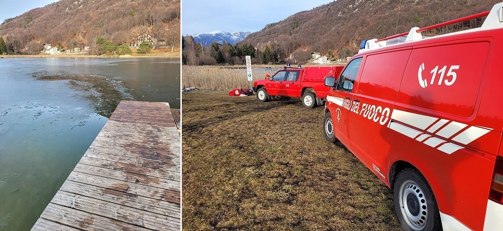 Sbaglia la manovra e finisce con il parapendio nel lago di Lagolo