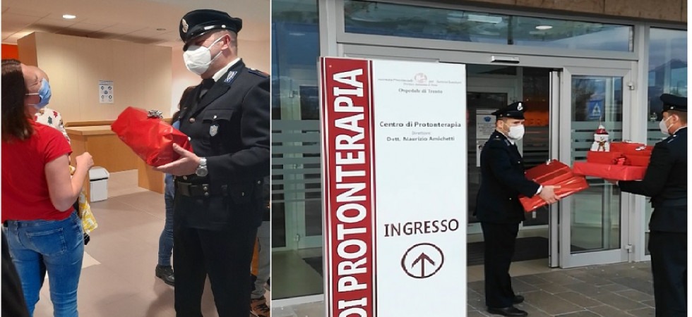A Trento i regali degli agenti del carcere per i bambini di Protonterapia e una donazione alla Lilt per le famiglie