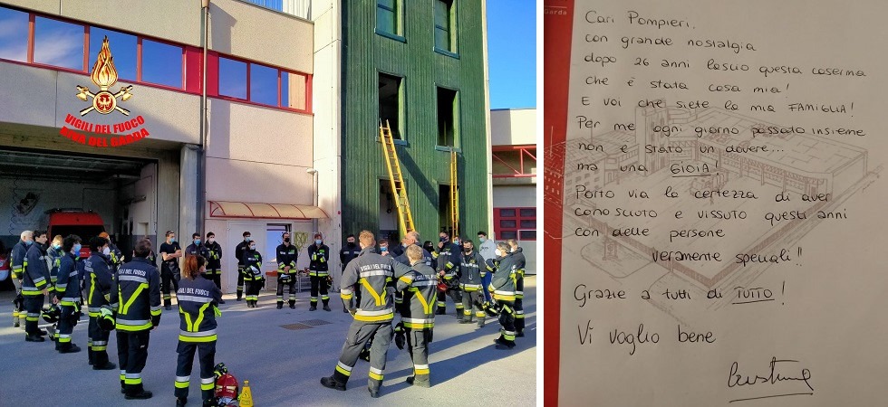 “Cristina si è presa cura di noi come in una famiglia”, dopo 26 anni l’addetta alle pulizie della caserma dei vigili del