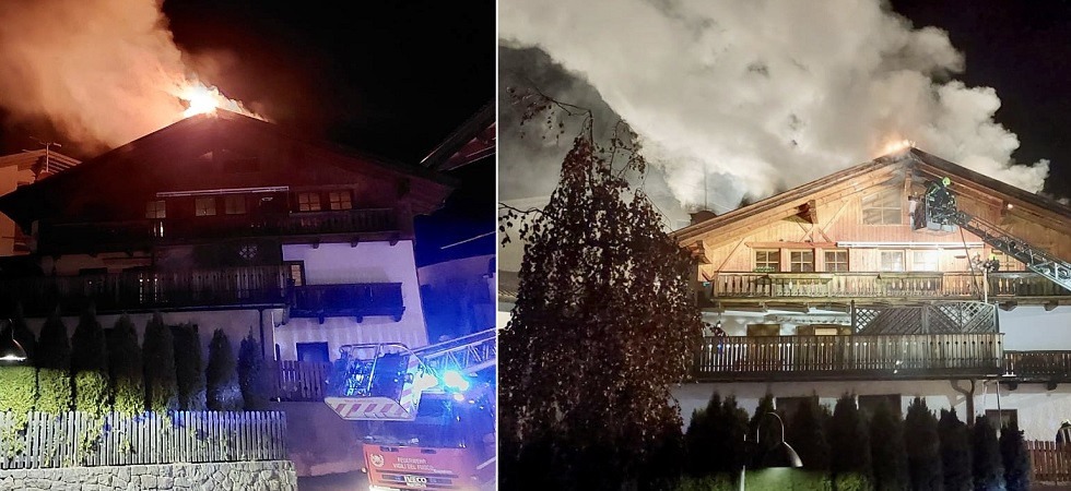 Incendio nella notte, in fiamme il tetto di un'abitazione