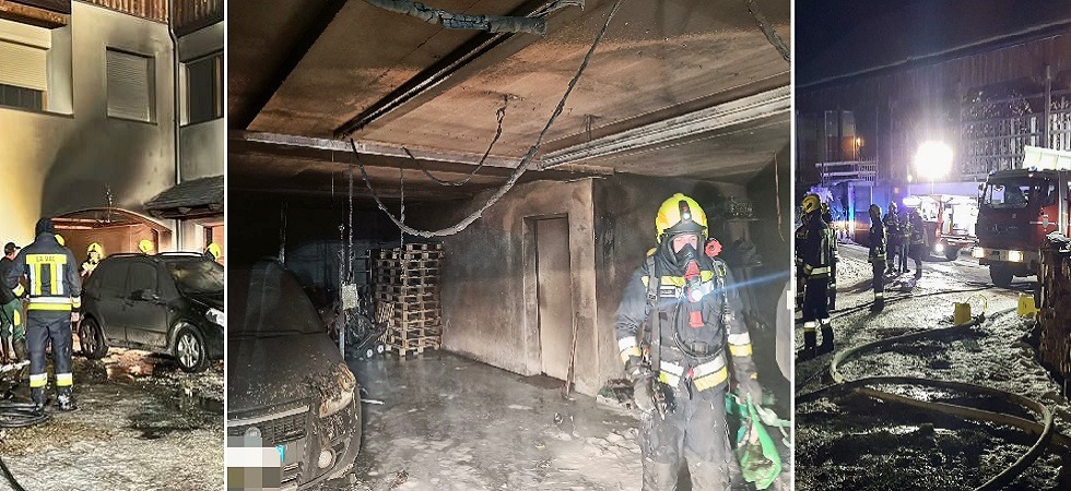 Incendio in un garage: le fiamme rischiano di coinvolgere l'intera abitazione