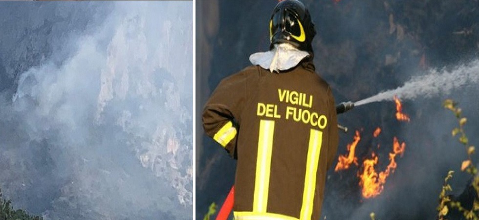 Incendio boschivo alle Sarche, decine di vigili del fuoco impegnati a spegnere le fiamme