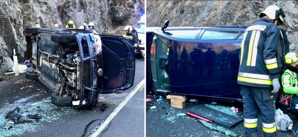 L'auto sbanda e si ribalda: paura per una persona trasferita in ospedale