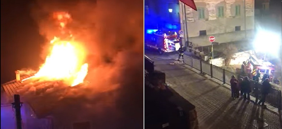 Le fiamme distruggono il tetto di una casa, evacuati alcuni residenti