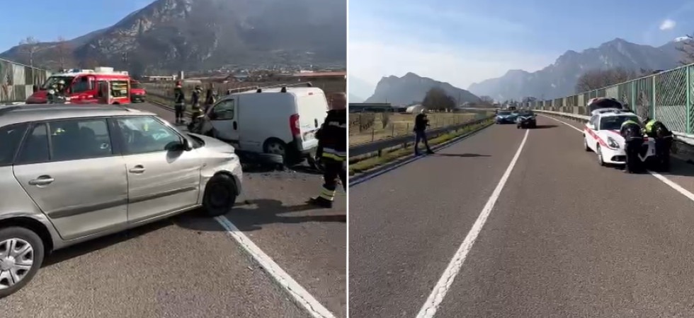 Scontro auto - furgone, violento schianto a Arco: 2 persone trasportate in ospedale