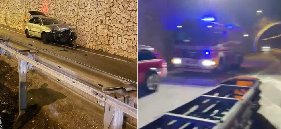 Schianto in tangenziale fra due macchine, un 24enne trasportato all'ospedale Santa Chiara