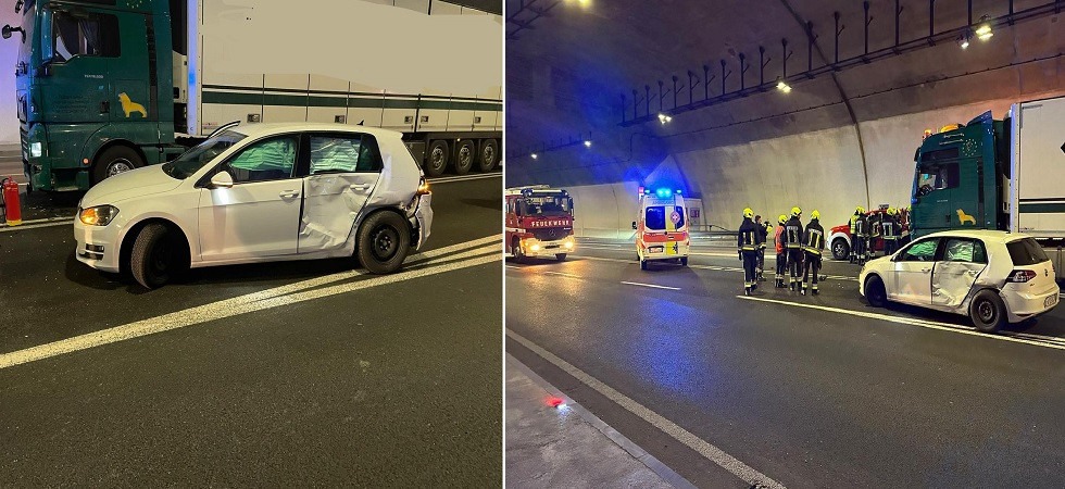 Scontro in galleria, coinvolti un camion e un'auto