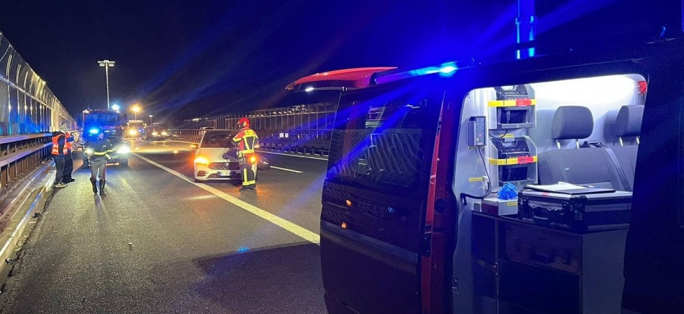 Schianto nella notte in A22, sono state coinvolte quattro auto