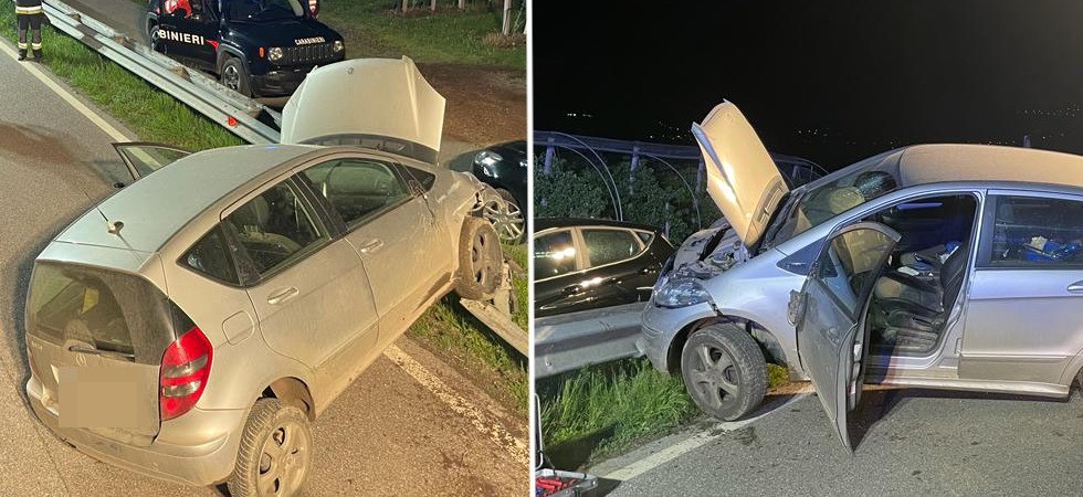 Sbanda, perde il controllo dell'auto e il mezzo si schianta contro il guardrail: ferito il conducente
