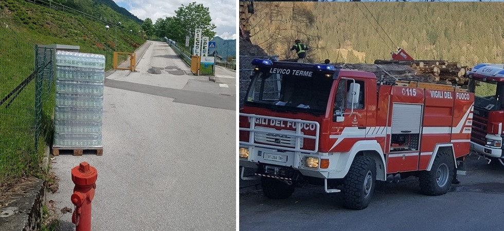 Guasto all’acquedotto, i vigili del fuoco mettono a disposizione bottiglie d’acqua