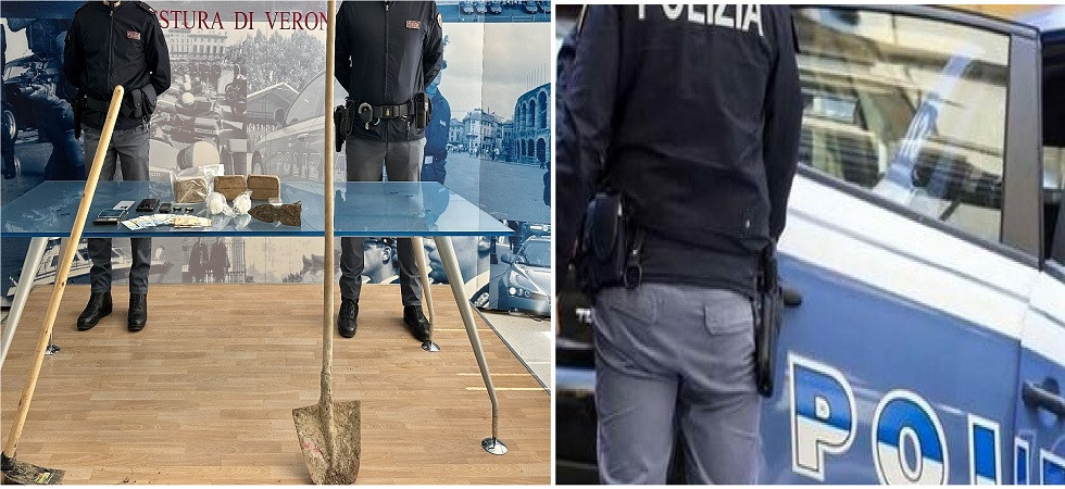 Scavavano buche nei campi e ci nascondevano l'eroina: trovati con badili