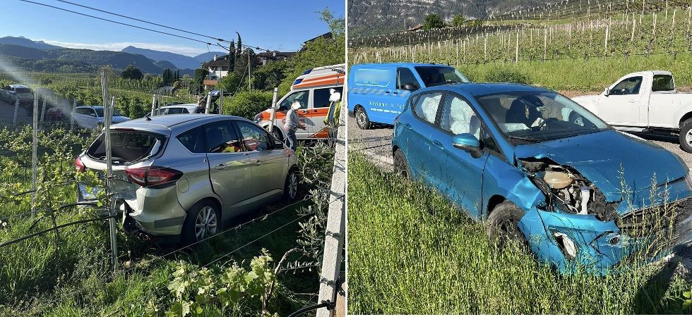 Violento scontro tra due auto sulla strada del Vino: un mezzo finisce nelle campagne