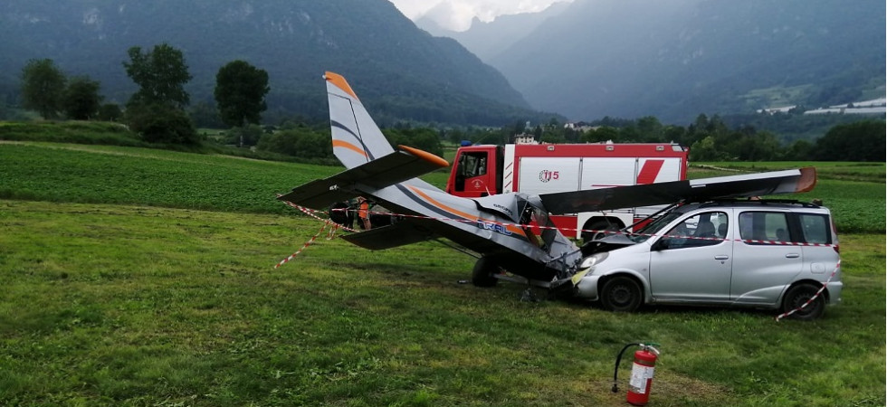 Incredibile frontale tra un ultraleggero e un'auto, un 63enne trasportato in elicottero all'ospedale di Trento